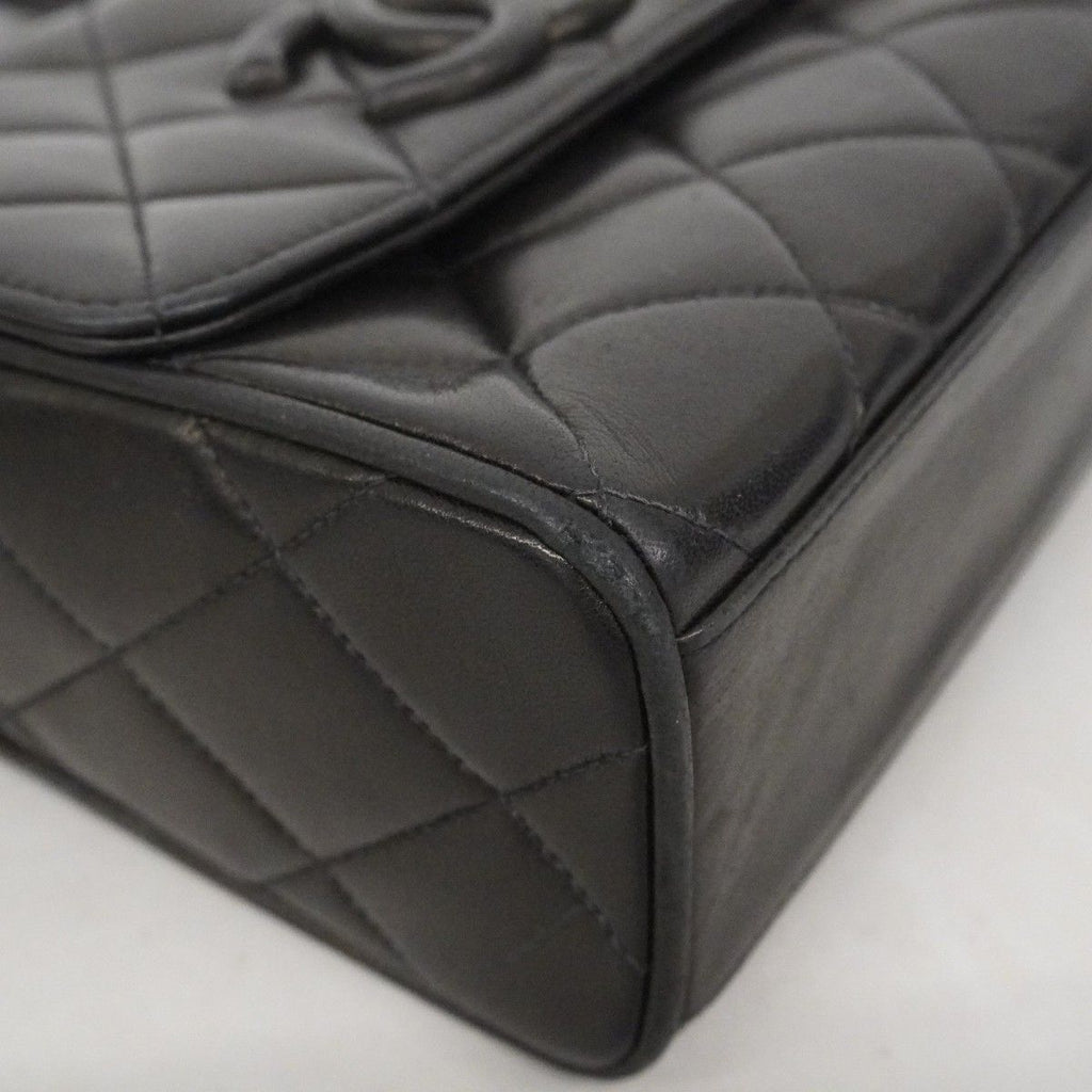 Chanel Shoulder Bag Quilted Lambskin Black Gold — view 6