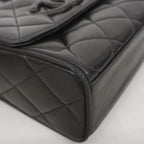 Chanel Shoulder Bag Quilted Lambskin Black Gold — view 6