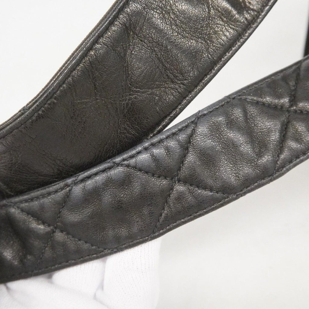 Chanel Shoulder Bag Quilted Lambskin Black Gold — view 7