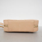 Chanel Shoulder Bag Quilted Caviar Leather Beige Gold — view 3