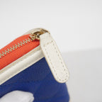Chanel Coin Case CC Filigree Caviar Leather Blue White Red Gold — view 9