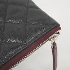 Chanel Pouch Quilted Caviar Leather Black Silver — view 6