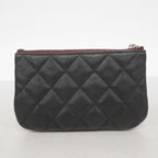 Chanel Pouch Quilted Caviar Leather Black Silver — view 9