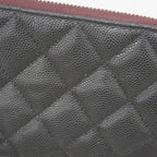 Chanel Pouch Quilted Caviar Leather Black Silver — view 7