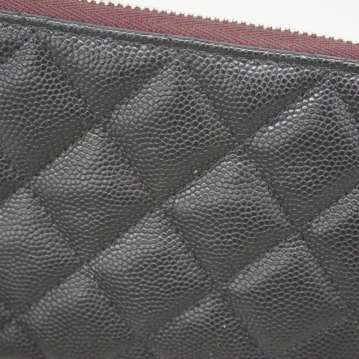 Chanel Pouch Quilted Caviar Leather Black Silver — view 7