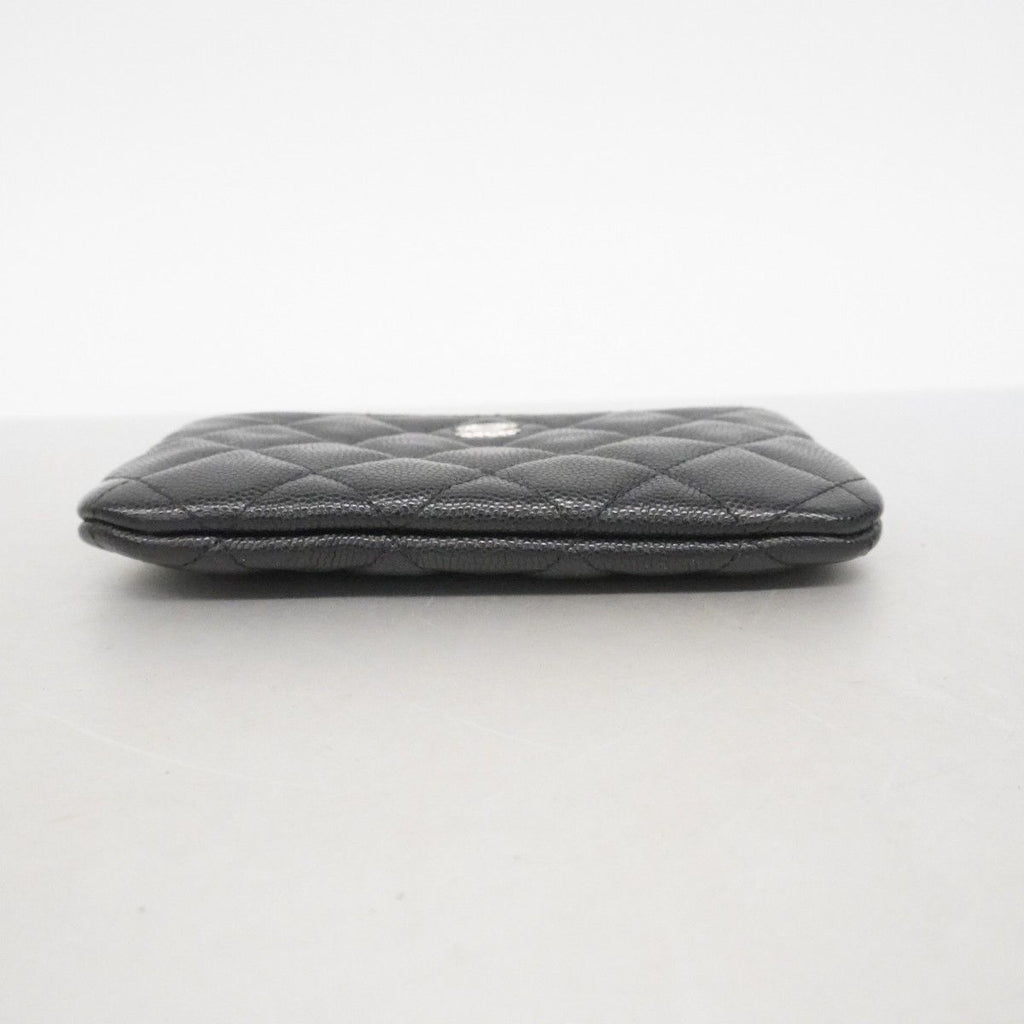 Chanel Pouch Quilted Caviar Leather Black Silver — view 2