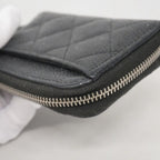 Chanel Coin Case Quilted Caviar Leather Black Silver — view 6