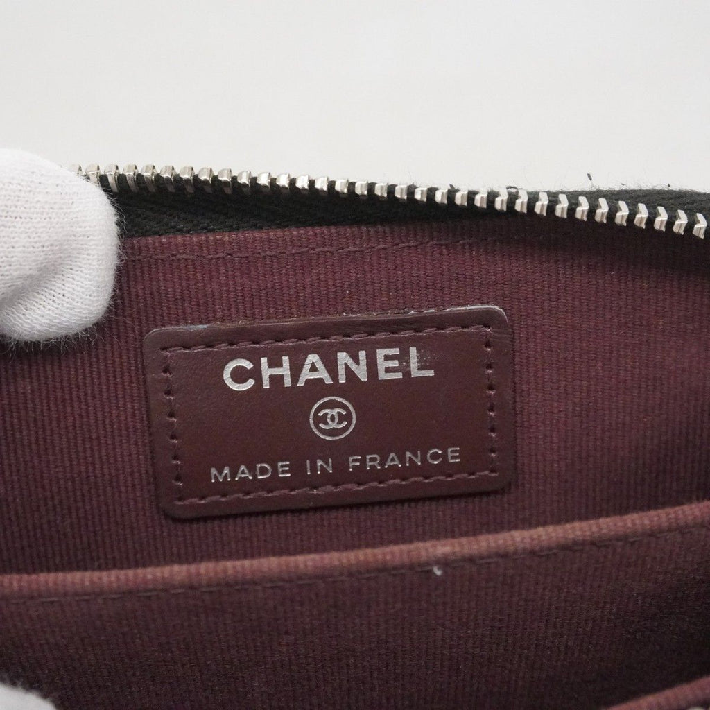 Chanel Coin Case Quilted Caviar Leather Black Silver — view 4