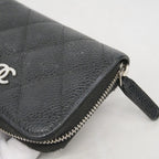 Chanel Coin Case Quilted Caviar Leather Black Silver — view 7
