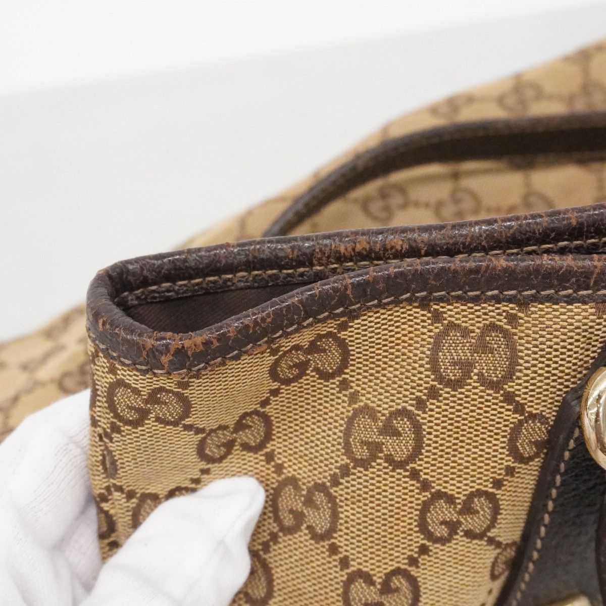 Gucci Tote GG Canvas Brown Gold — view 7