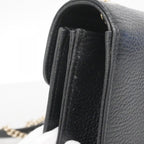 Gucci Shoulder Bag GG Marmont Leather Black Gold — view 7
