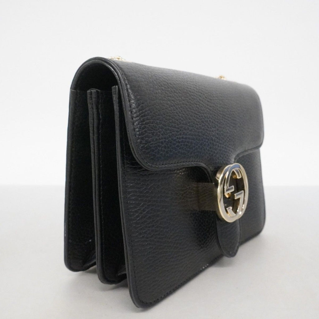 Gucci Shoulder Bag GG Marmont Leather Black Gold — view 2