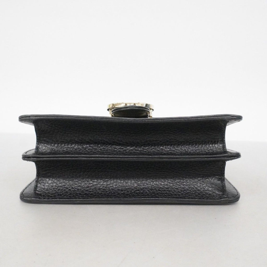 Gucci Shoulder Bag GG Marmont Leather Black Gold — view 3