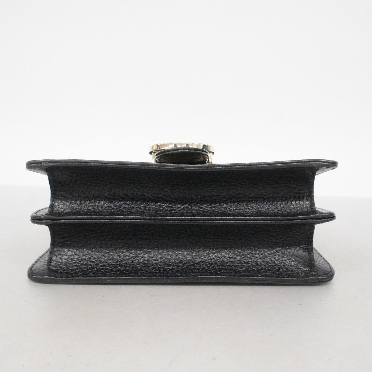 Gucci Shoulder Bag GG Marmont Leather Black Gold — view 3