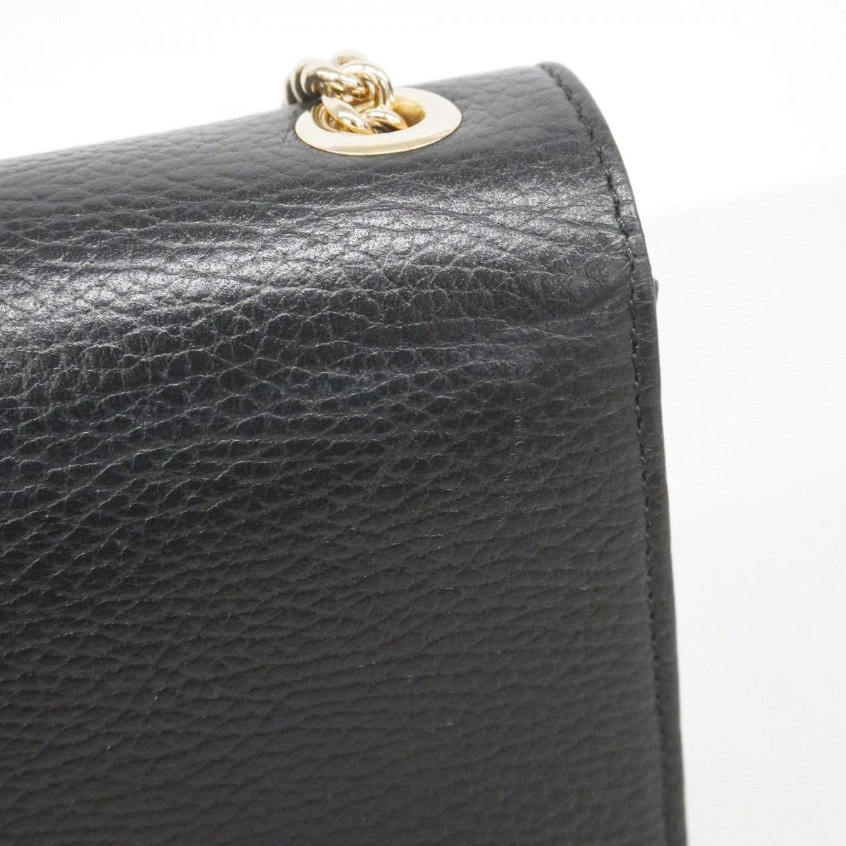 Gucci Shoulder Bag GG Marmont Leather Black Gold — view 8