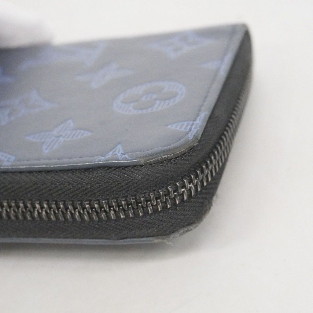 Louis Vuitton Wallet Monogram Shadow Zippy Vertical Black Navy — view 8