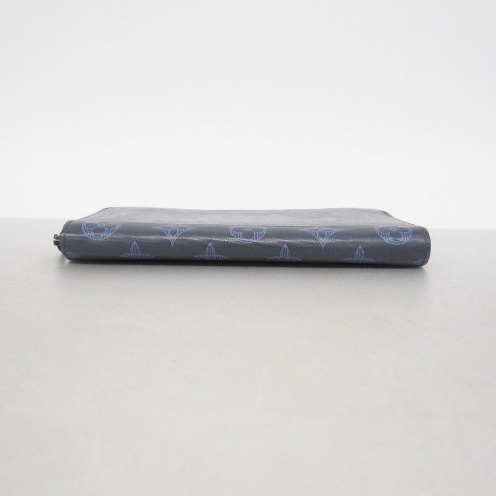 Louis Vuitton Wallet Monogram Shadow Zippy Vertical Black Navy — view 2