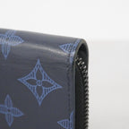 Louis Vuitton Wallet Monogram Shadow Zippy Vertical Black Navy — view 6