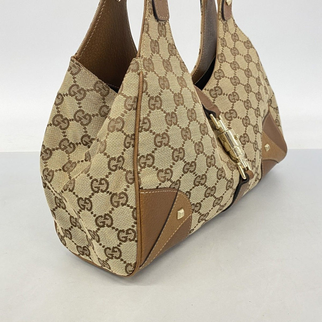 Gucci Handbag GG Canvas New Jackie Brown Gold — view 2