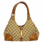 Gucci Handbag GG Canvas New Jackie Brown Gold
