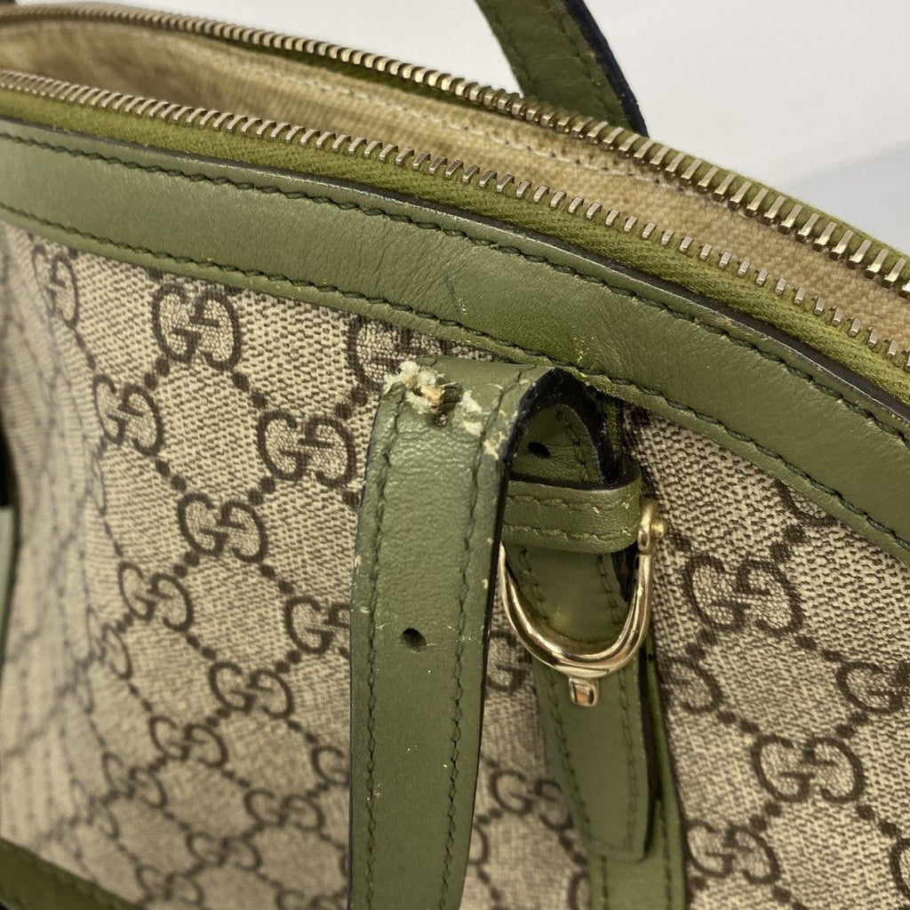 Gucci Handbag GG Supreme Brown Green Gold — view 6