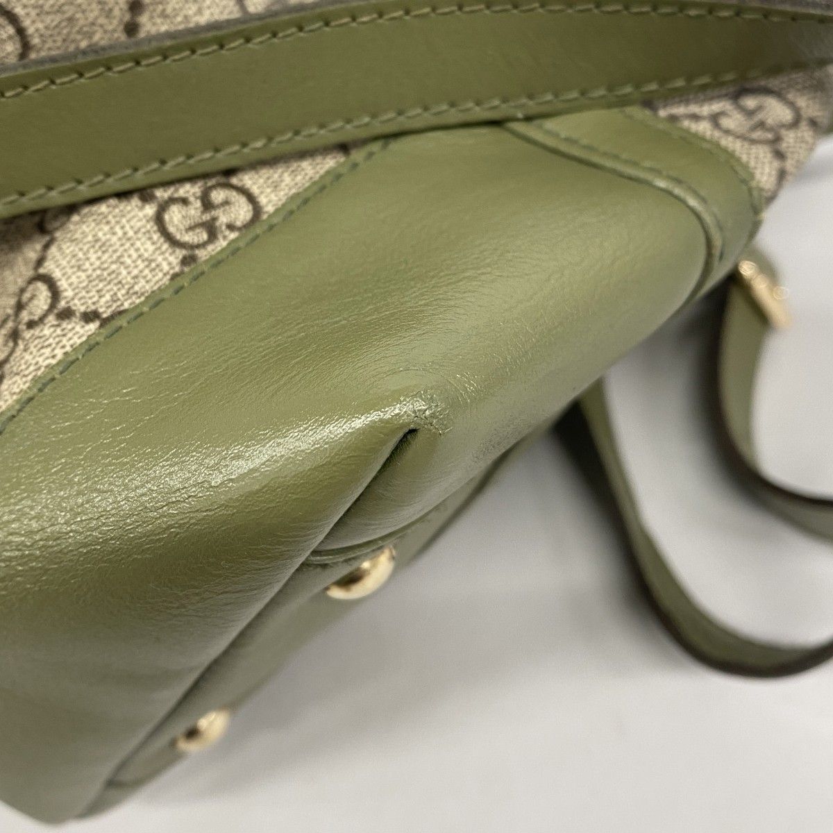 Gucci Handbag GG Supreme Brown Green Gold — view 8