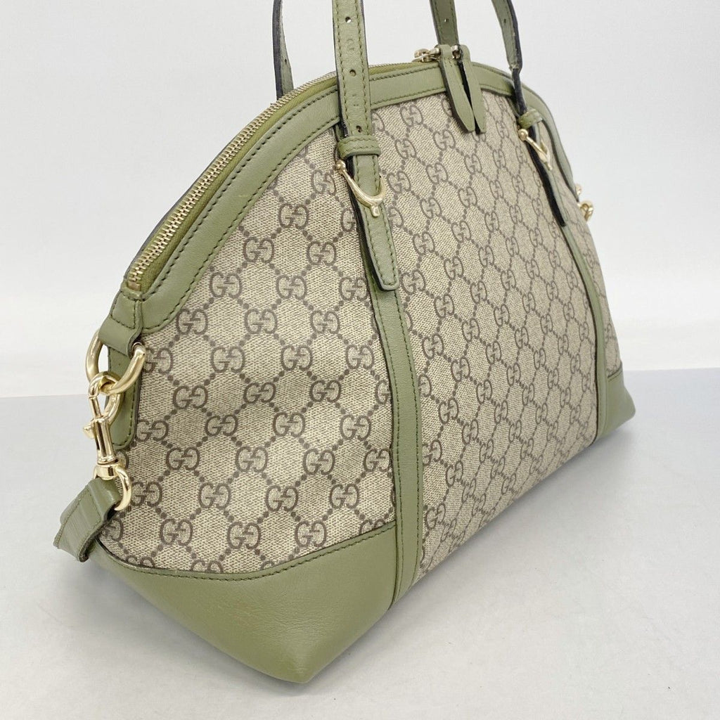 Gucci Handbag GG Supreme Brown Green Gold — view 2