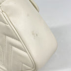 Gucci Shoulder Bag GG Marmont Leather White Gold — view 8