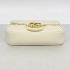 Gucci Shoulder Bag GG Marmont Leather White Gold — view 3