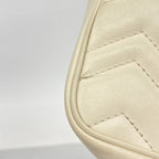 Gucci Shoulder Bag GG Marmont Leather White Gold — view 7