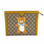 Gucci Clutch GG Supreme Brown Gold