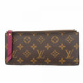 Louis Vuitton Wallet Monogram Portefeuille Adele Brown Fuchsia