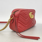 Gucci Shoulder Bag GG Marmont Leather Red Gold — view 2