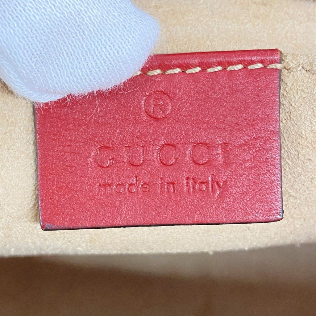 Gucci Shoulder Bag GG Marmont Leather Red Gold — view 5