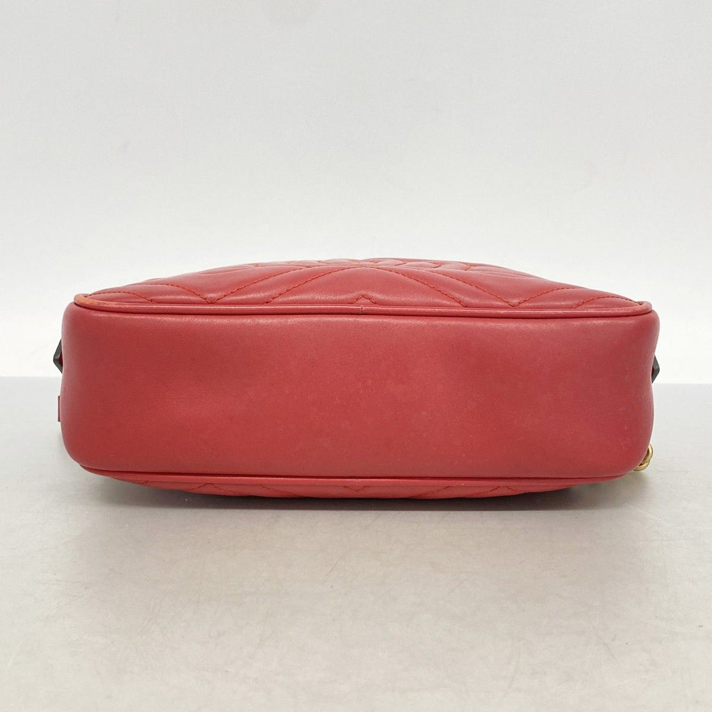 Gucci Shoulder Bag GG Marmont Leather Red Gold — view 3