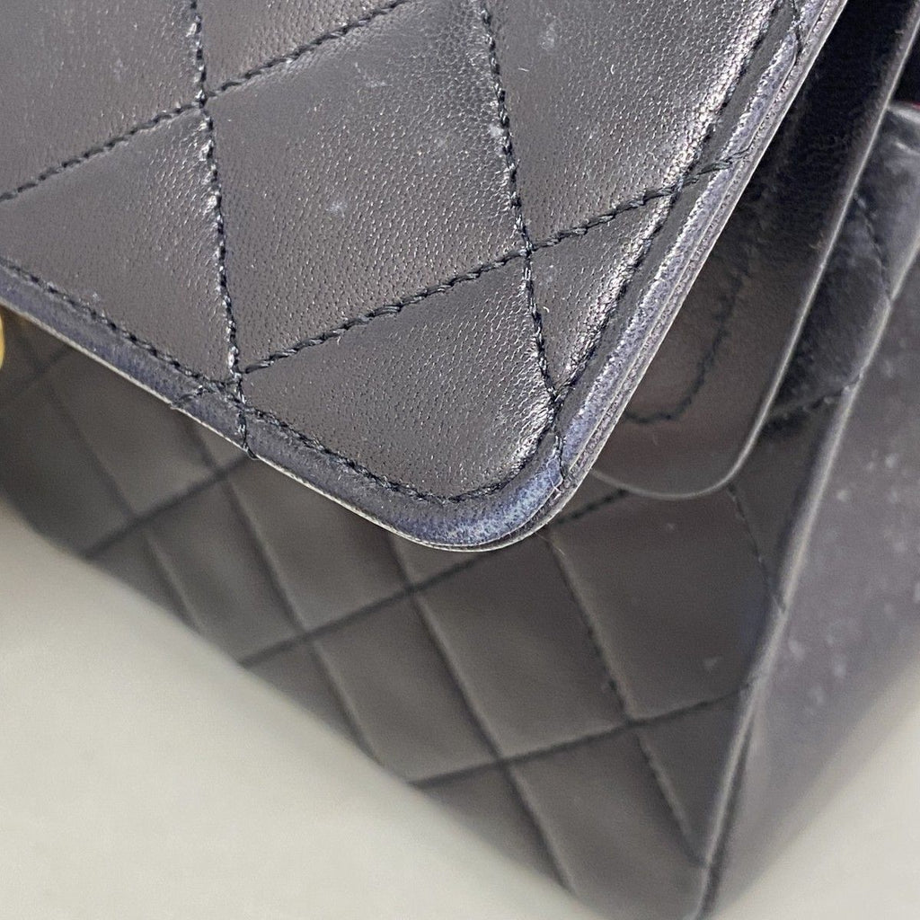 Chanel Shoulder Bag Quilted Lambskin Black Gold — view 6
