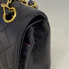 Chanel Shoulder Bag Quilted Lambskin Black Gold — view 8
