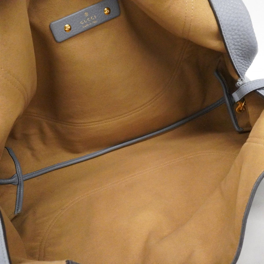 Gucci Shoulder Bag Soft Bit Leather Blue Gold — view 4