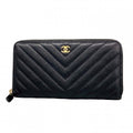 Chanel Wallet Che Blanc Leather Black Gold
