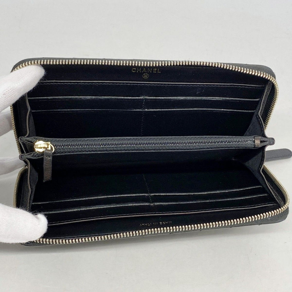 Chanel Wallet Che Blanc Leather Black Gold — view 3