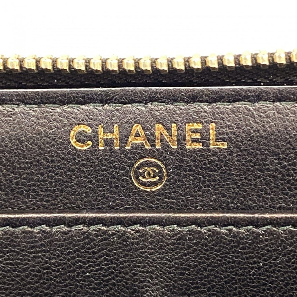 Chanel Wallet Che Blanc Leather Black Gold — view 4