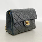 Chanel Shoulder Bag Quilted Lambskin Black Gold — view 2