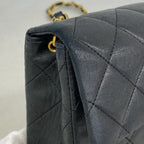 Chanel Shoulder Bag Quilted Lambskin Black Gold — view 7