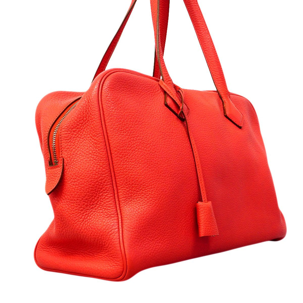 Hermes Handbag Victoria 35 Taurillon Clemence Rose Jaipur Silver 2-Way — view 2