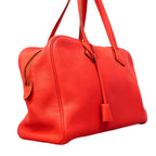 Hermes Handbag Victoria 35 Taurillon Clemence Rose Jaipur Silver 2-Way — view 2