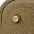 Hermes Handbag Picotin Lock MM Taurillon Clemence Etoupe Gold — view 6