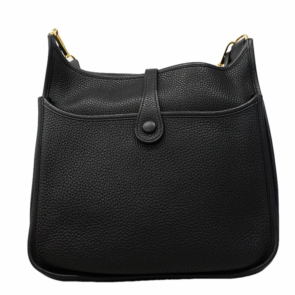 Hermes Shoulder Bag Evelyne Taurillon Clemence Black Gold — view 9
