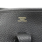 Hermes Shoulder Bag Evelyne Taurillon Clemence Black Gold — view 5