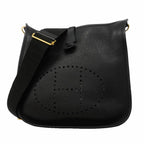 Hermes Shoulder Bag Evelyne Taurillon Clemence Black Gold