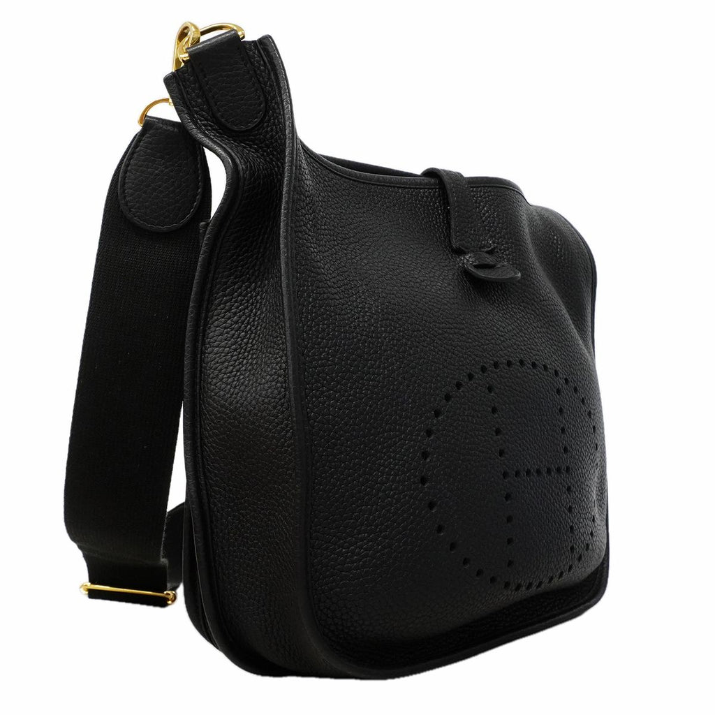 Hermes Shoulder Bag Evelyne Taurillon Clemence Black Gold — view 2